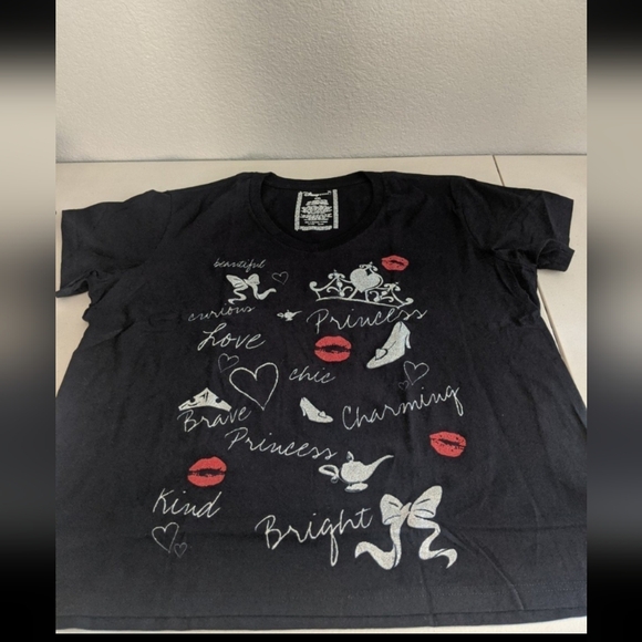 Disney Rare Princess Glam Tee Shirt Top Whimsygoth Coquette Romantic Happy - Picture 1 of 8